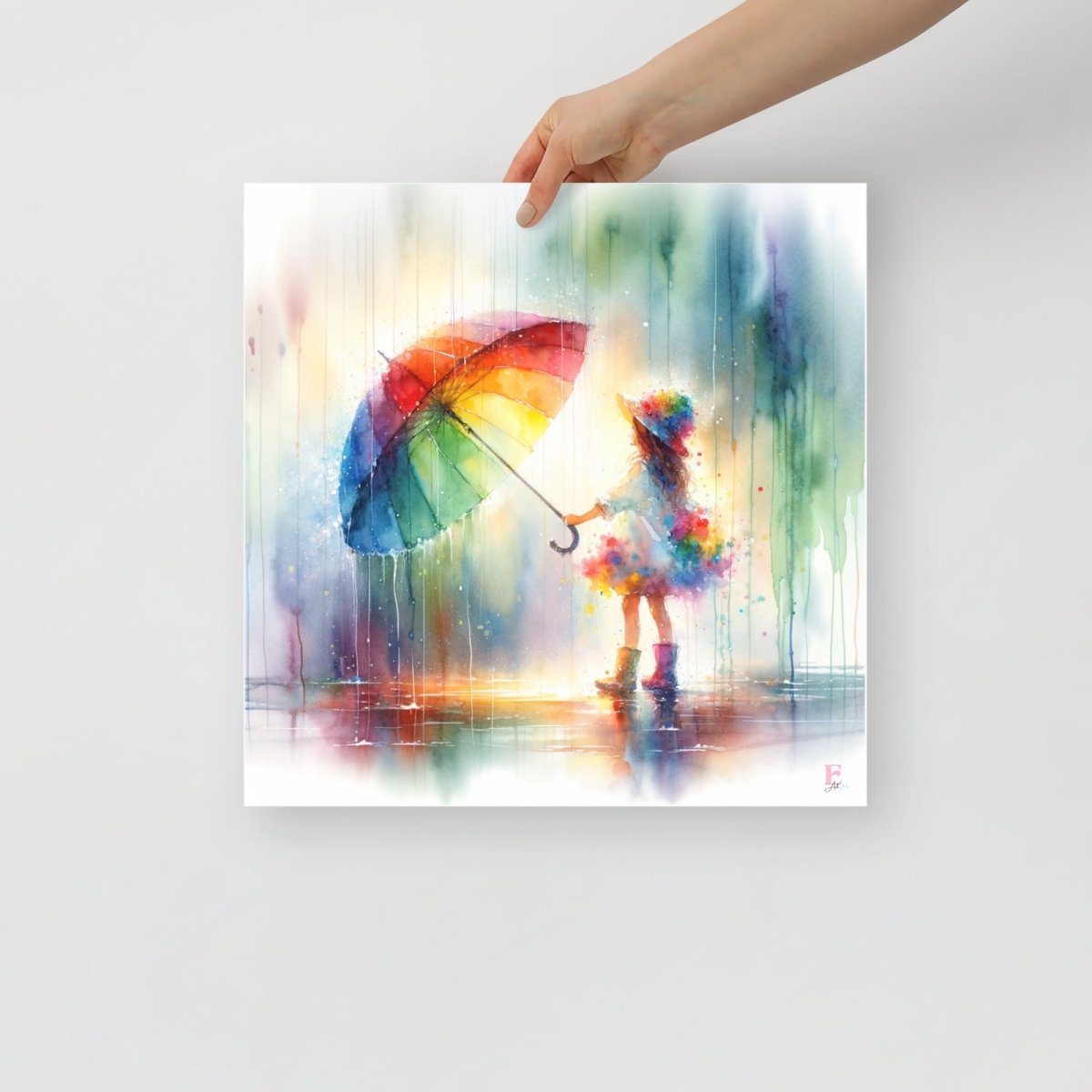 Lamina infantil Niña bajo la lluvia - Nanetes