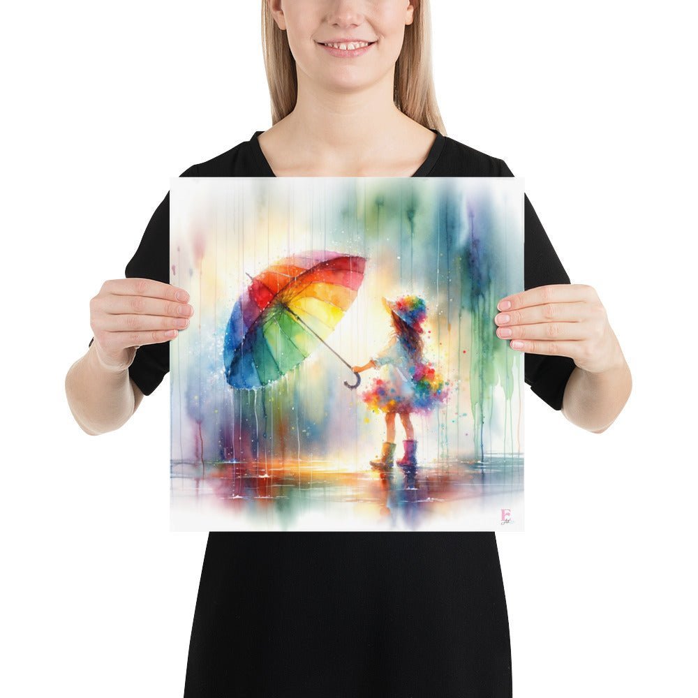 Lamina infantil Niña bajo la lluvia - Nanetes