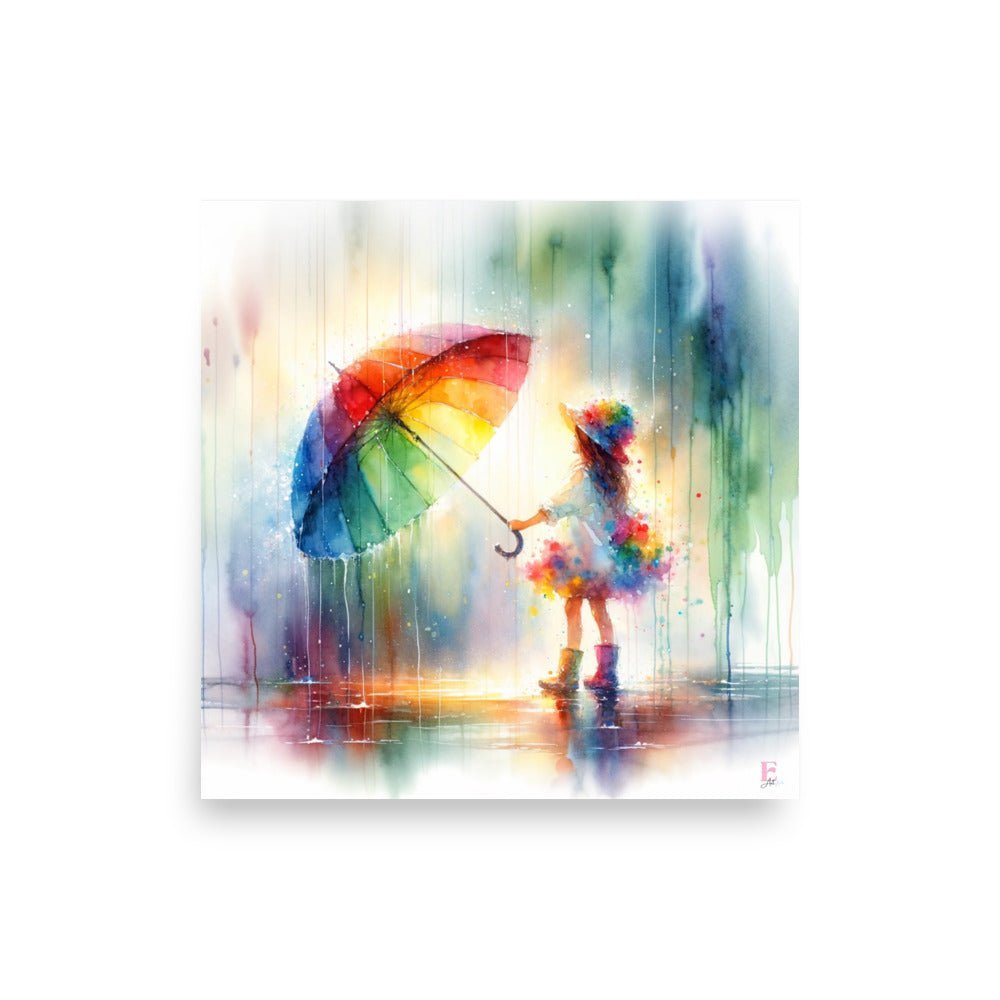 Lamina infantil Niña bajo la lluvia - Nanetes