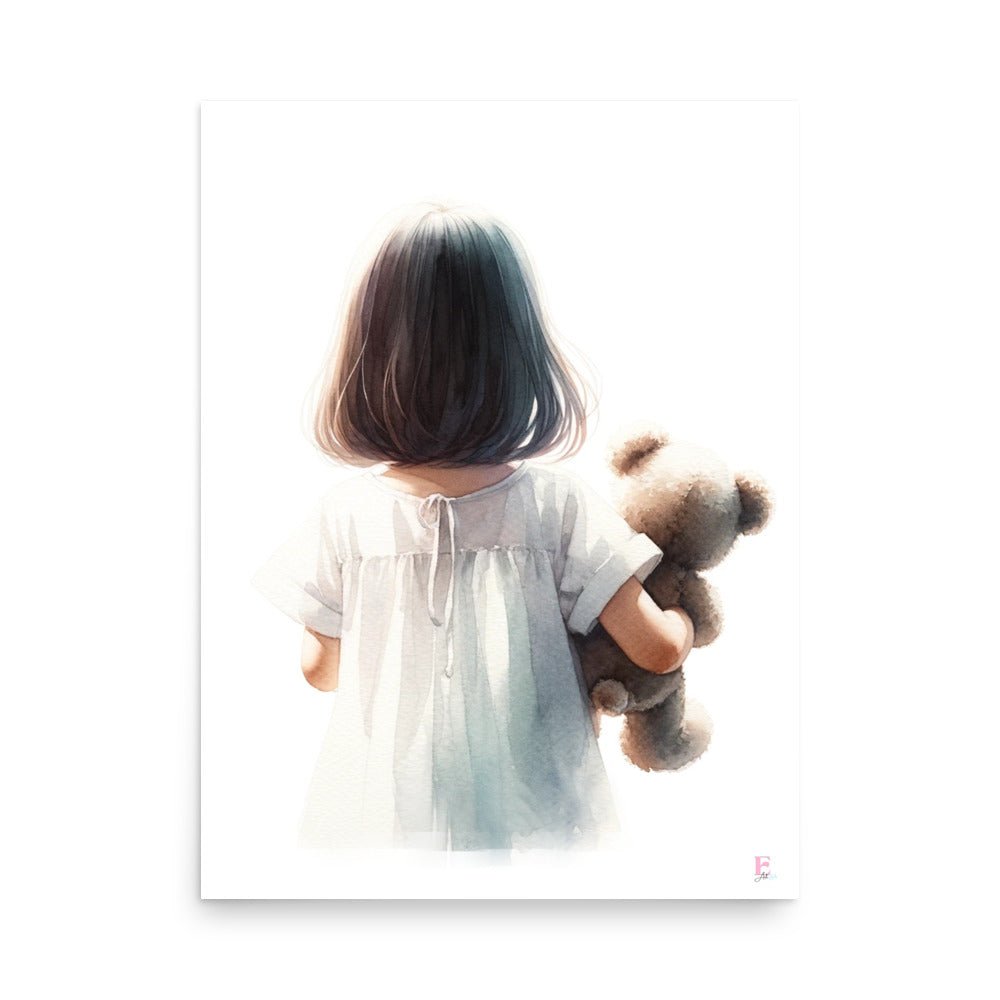 Lamina infantil Niña con osito - Nanetes