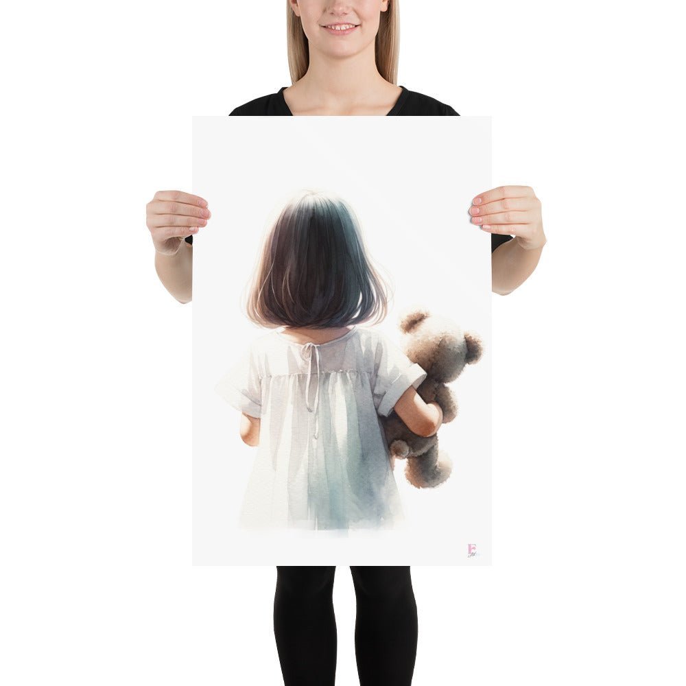 Lamina infantil Niña con osito - Nanetes