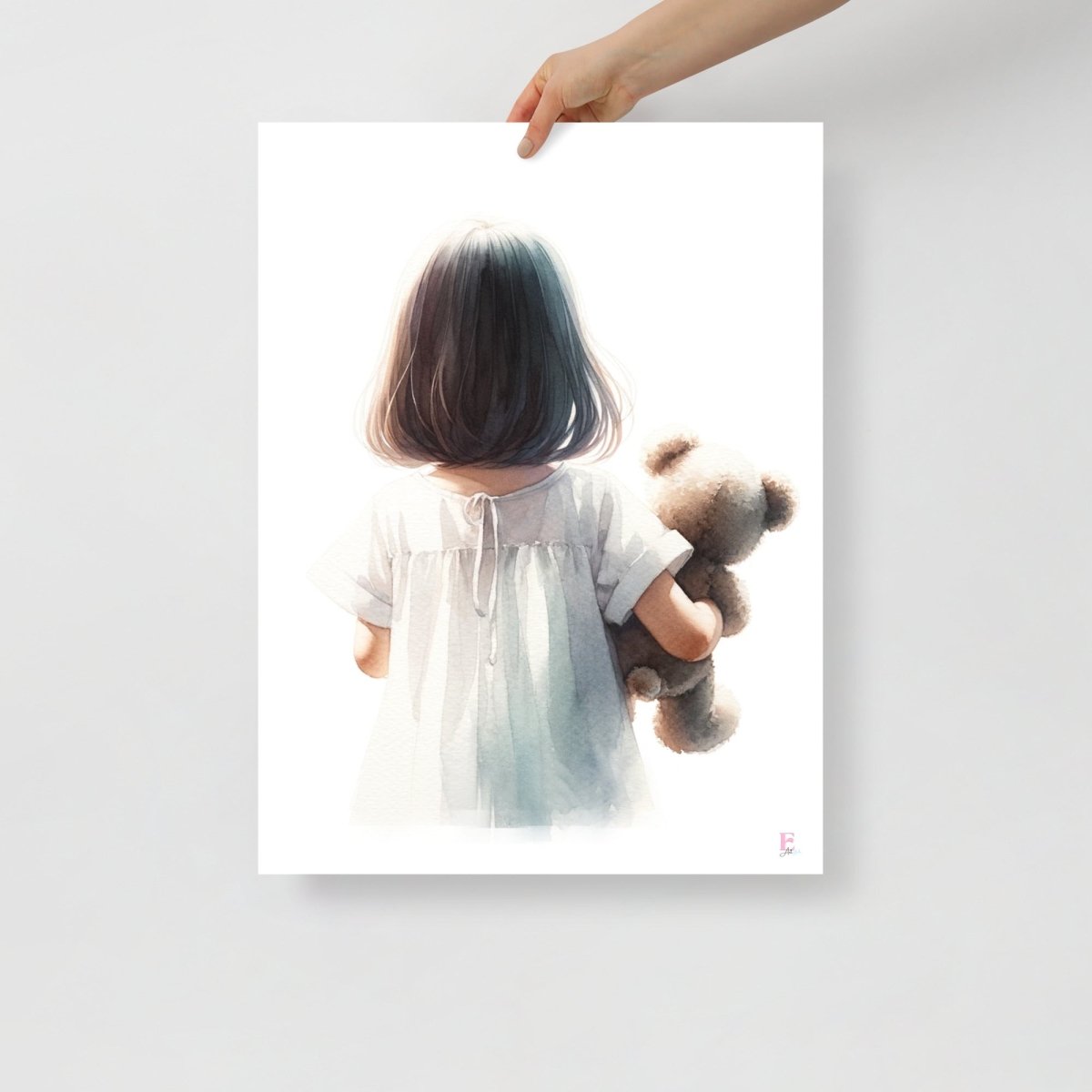 Lamina infantil Niña con osito - Nanetes