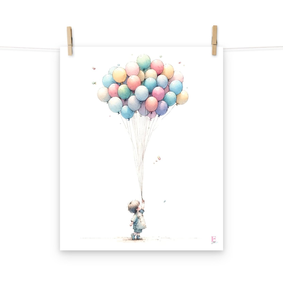 Lamina infantil NIño con globos - Nanetes