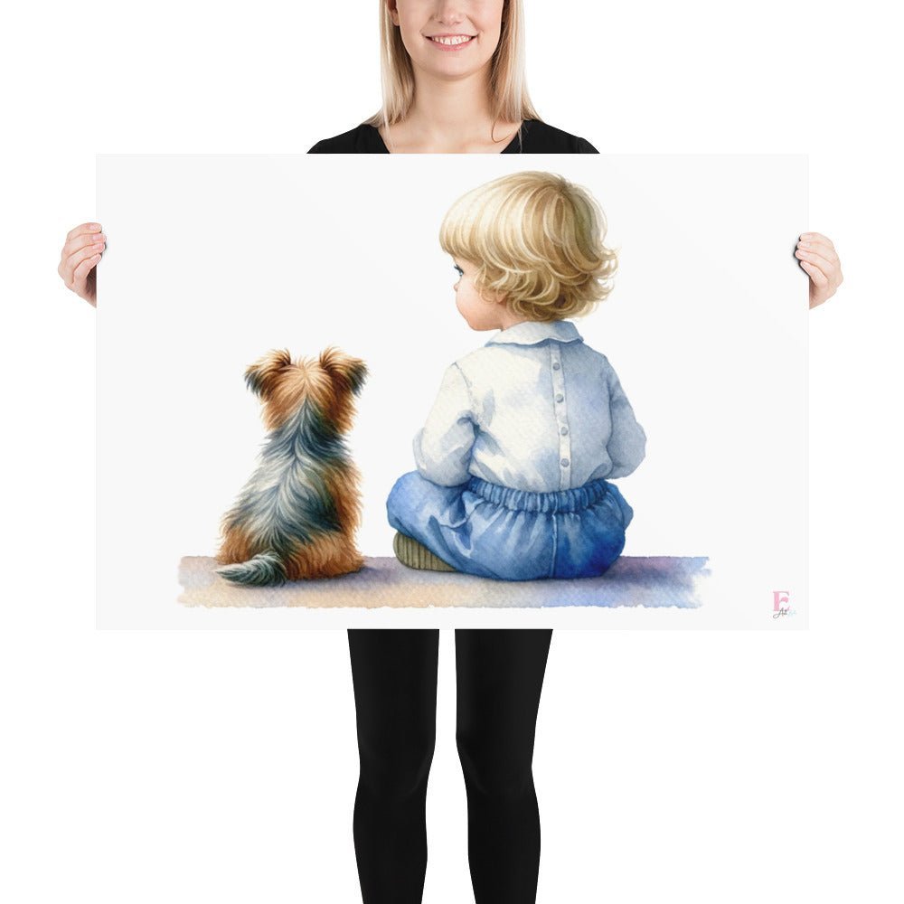 Lamina infantil Niño y Perro - Nanetes