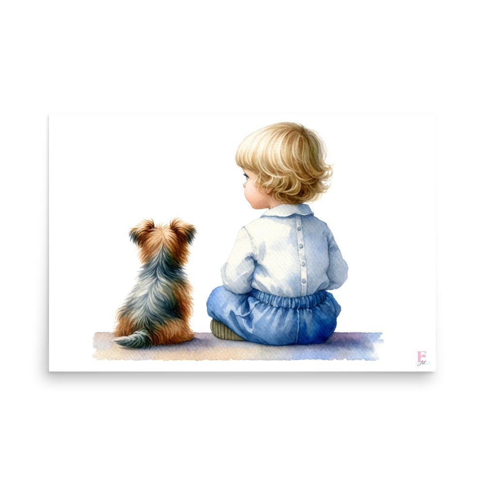 Lamina infantil Niño y Perro - Nanetes