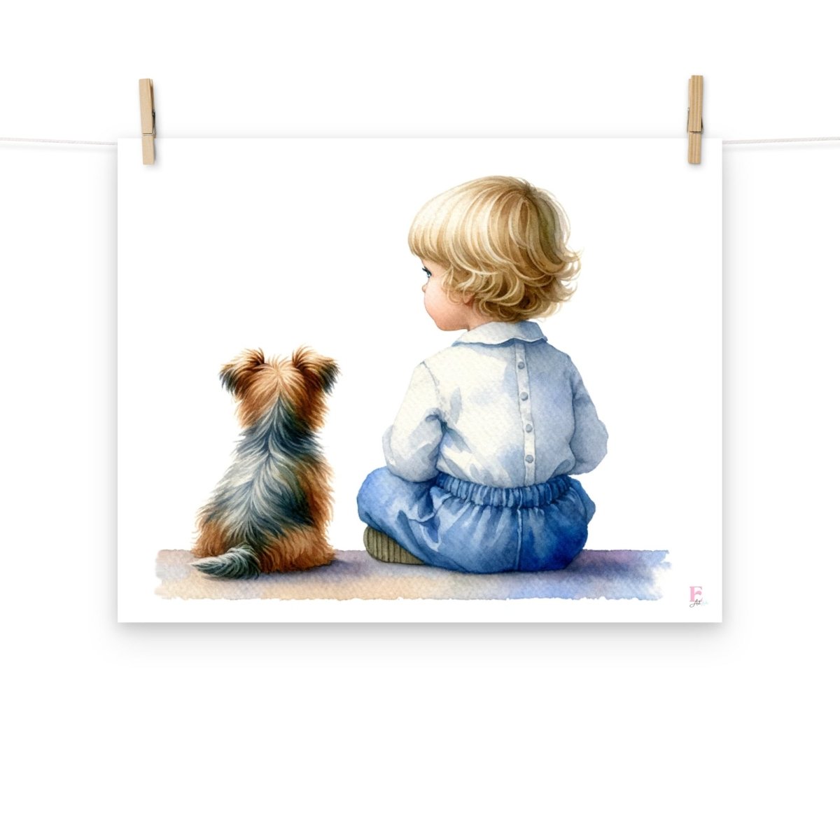 Lamina infantil Niño y Perro - Nanetes