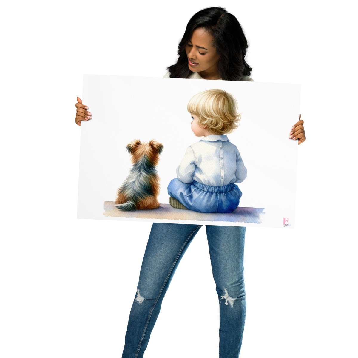 Lamina infantil Niño y Perro - Nanetes