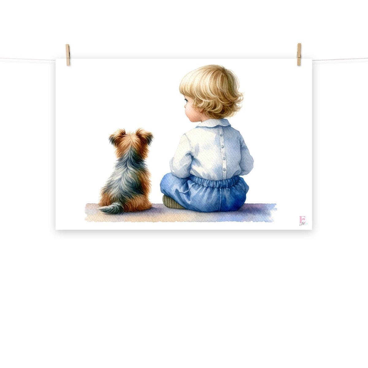 Lamina infantil Niño y Perro - Nanetes