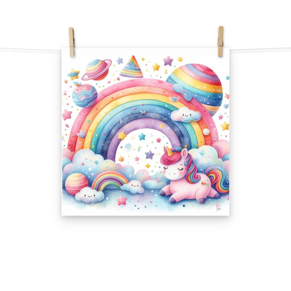 Lamina infantil Unicornio Arcoiris - Nanetes