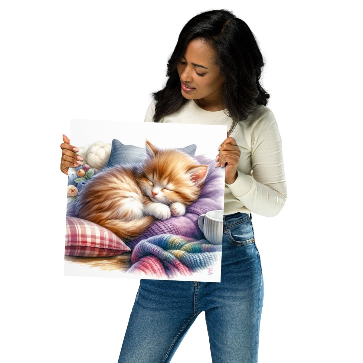 Láminas decoración gatito dormido - Nanetes