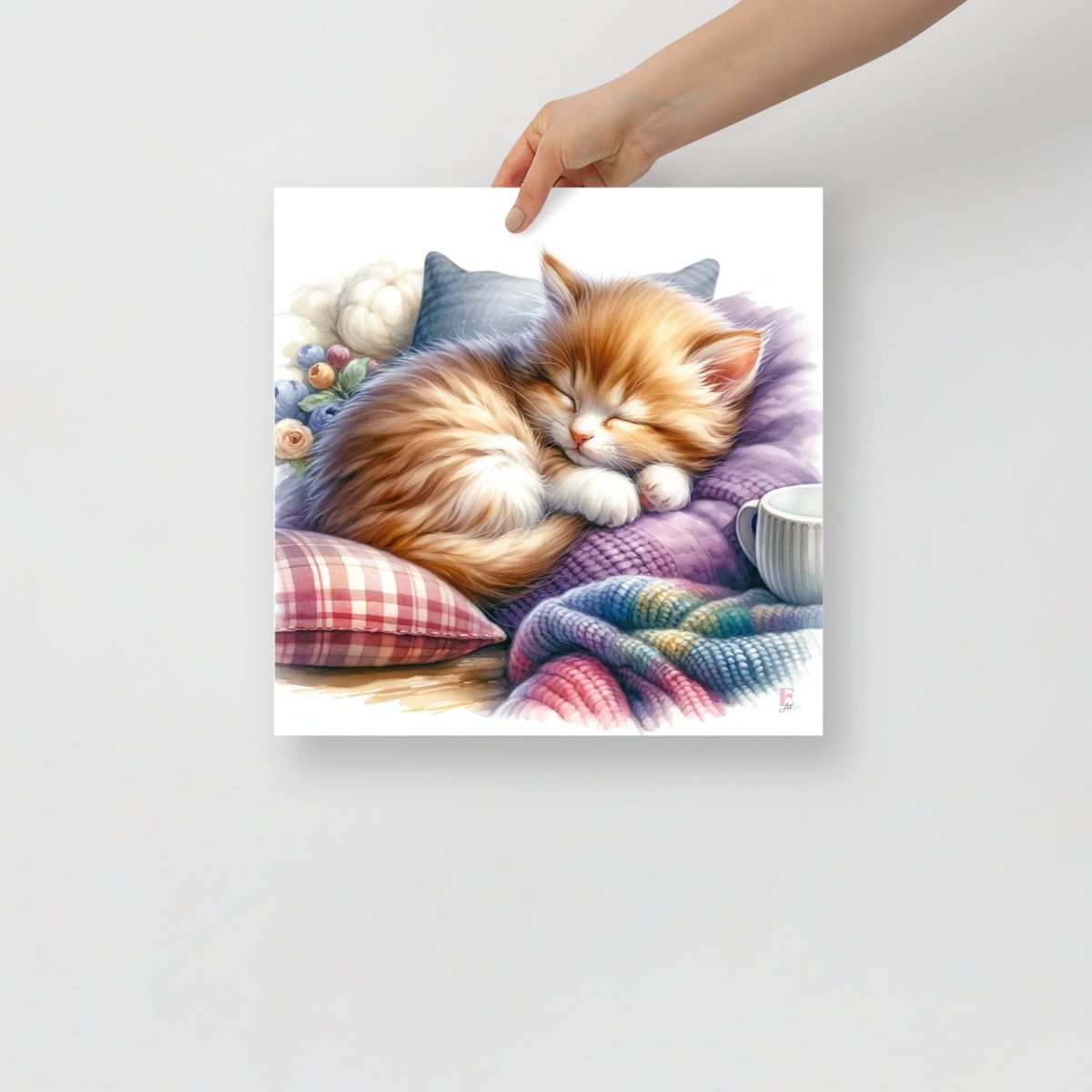 Láminas decoración gatito dormido - Nanetes