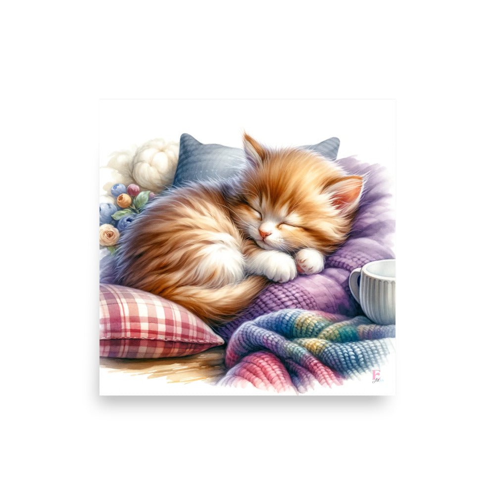 Láminas decoración gatito dormido - Nanetes