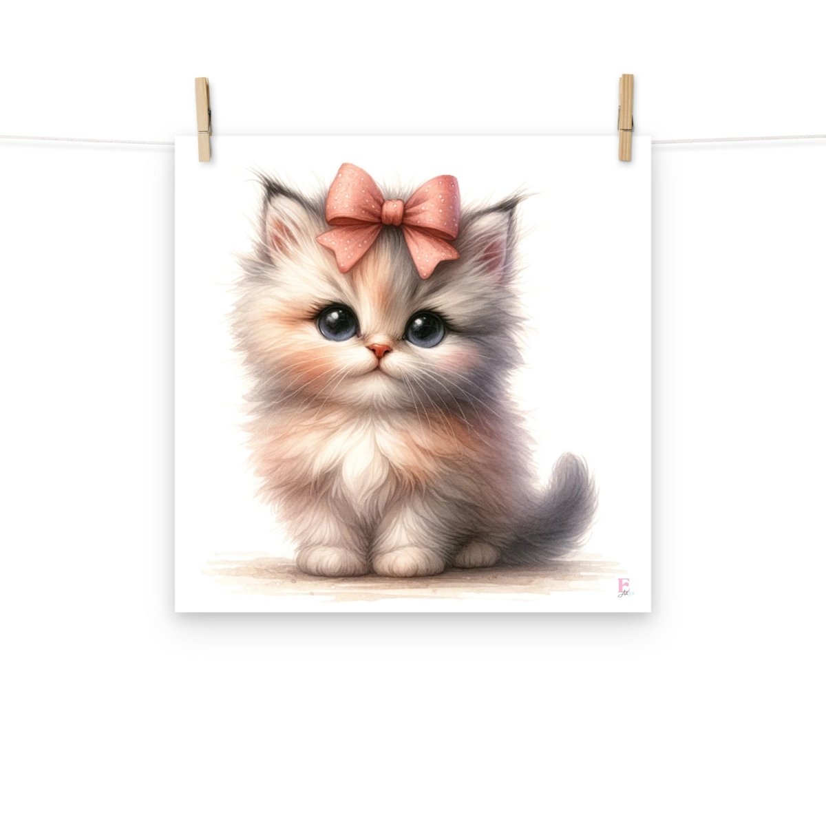 Laminas decorativas Gatita con lazo - Nanetes