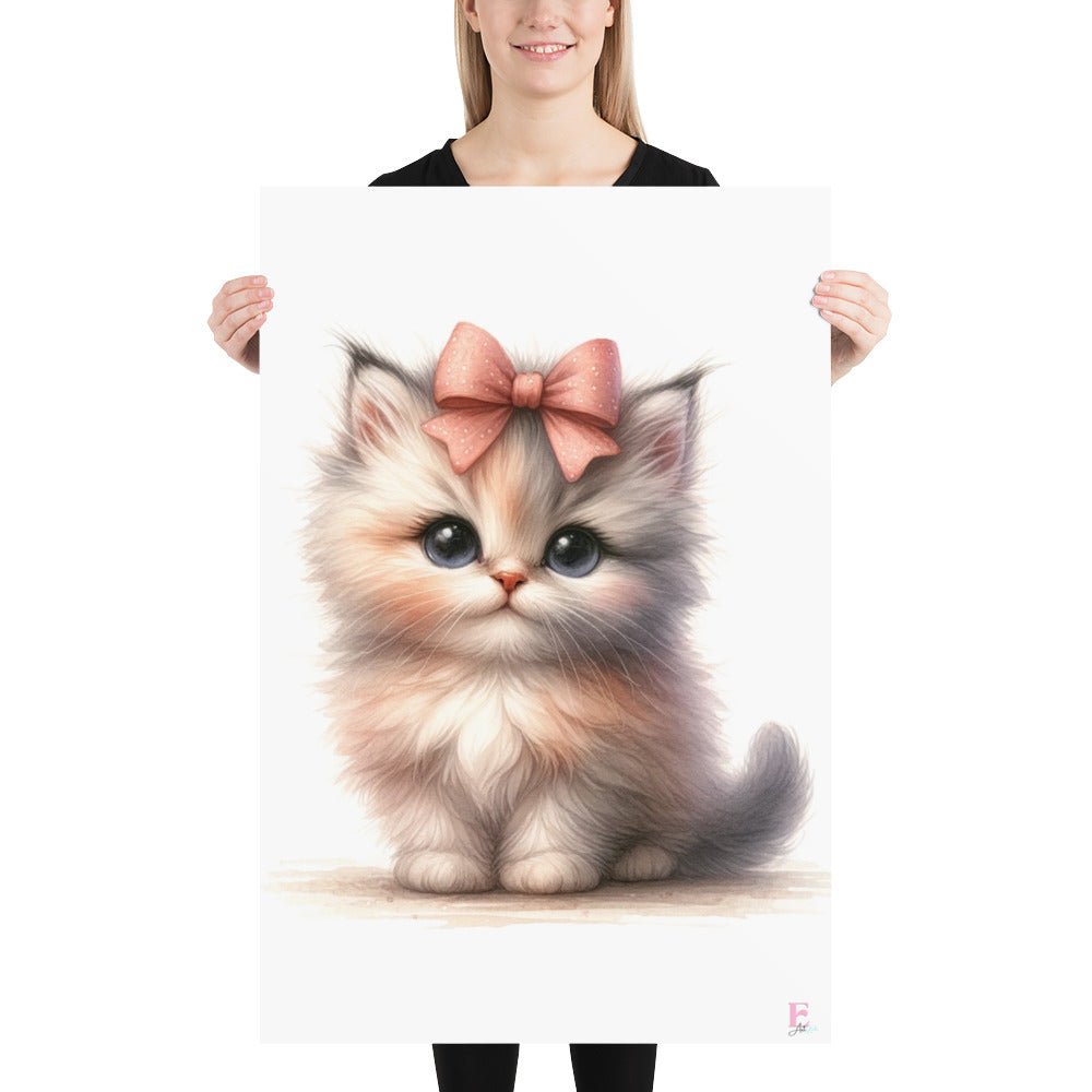 Laminas decorativas Gatita con lazo - Nanetes