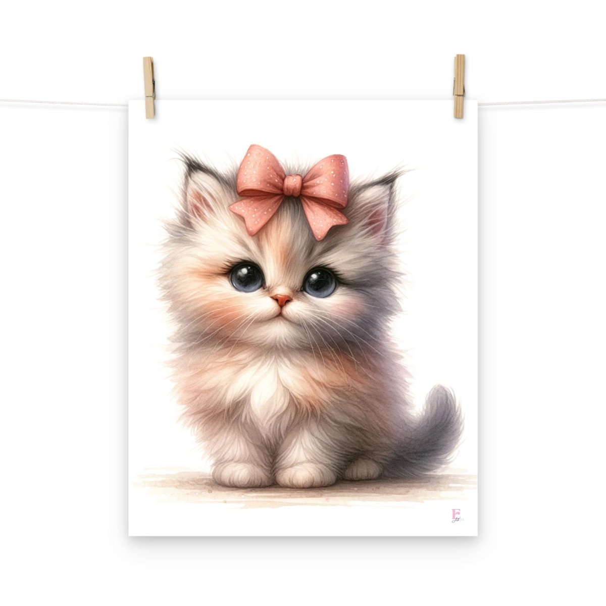 Laminas decorativas Gatita con lazo - Nanetes