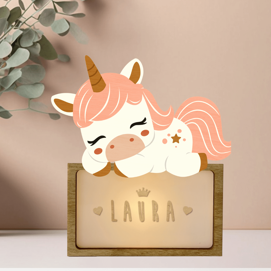 Lampara Infantil Personalizada Unicornio dormido - Nanetes