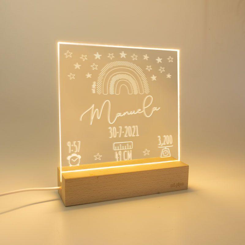 Lampara Personalizada Nacimiento Arco Iris - Nanetes #