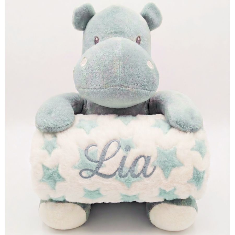 Manta Bebé Personalizada Peluche Hipo menta Nanetes - Nanetes