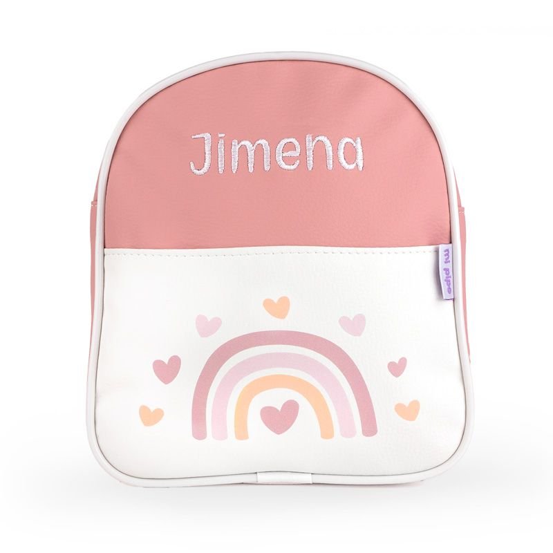 Mochila guardería Personalizada ArcoIris Blush - Nanetes