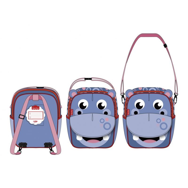 Mochila Infantil Fisher Price Hipopótamo - Nanetes