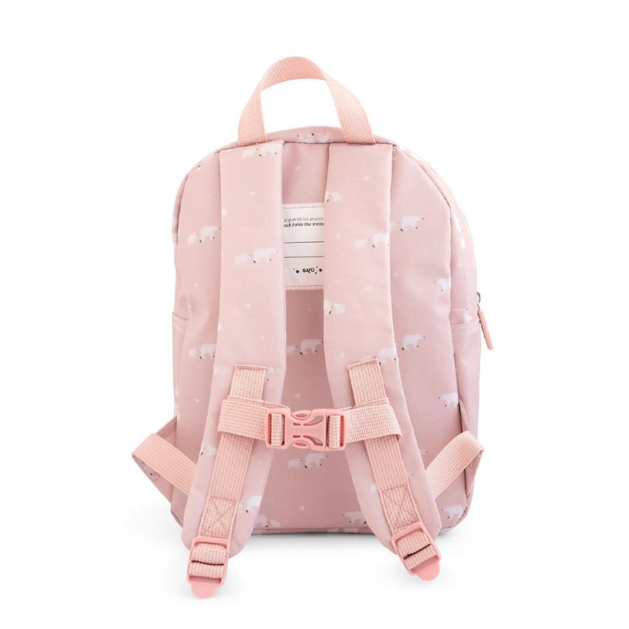 Mochila guardería Oso Polar rosa Saro - Nanetes