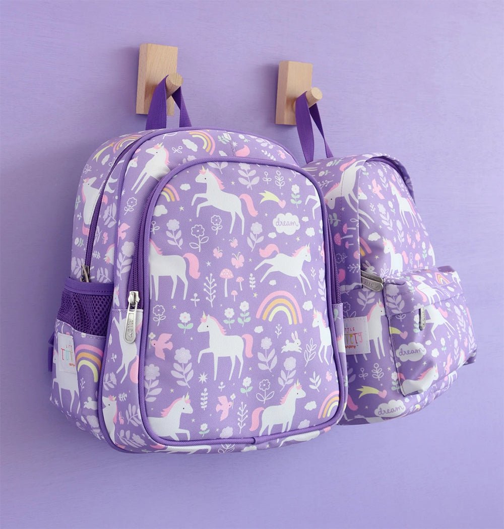 Mochila infantil Unicornios malva - Nanetes