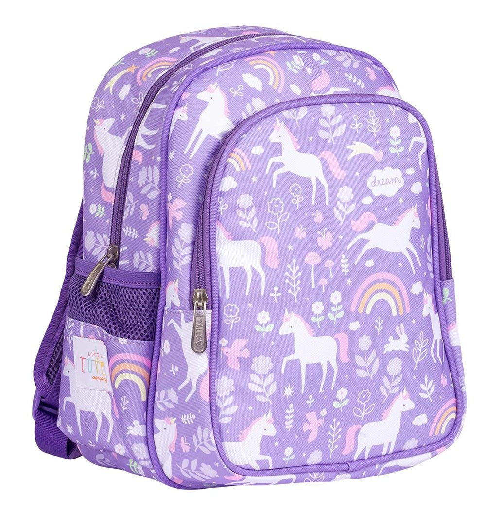 Mochila infantil Unicornios malva - Nanetes