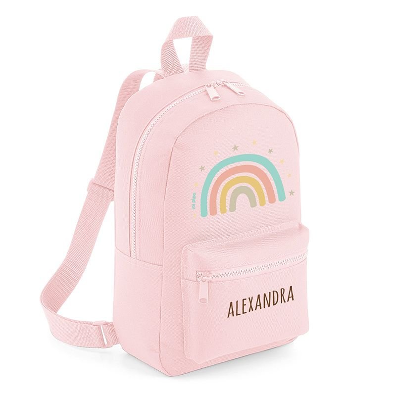 Mochila Infantil Personalizada Loneta Arco Iris Soft - Nanetes