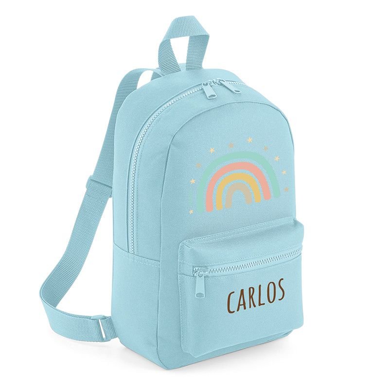 Mochila Infantil Personalizada Loneta Arco Iris Soft - Nanetes
