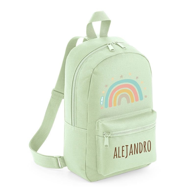 Mochila Infantil Personalizada Loneta Arco Iris Soft - Nanetes