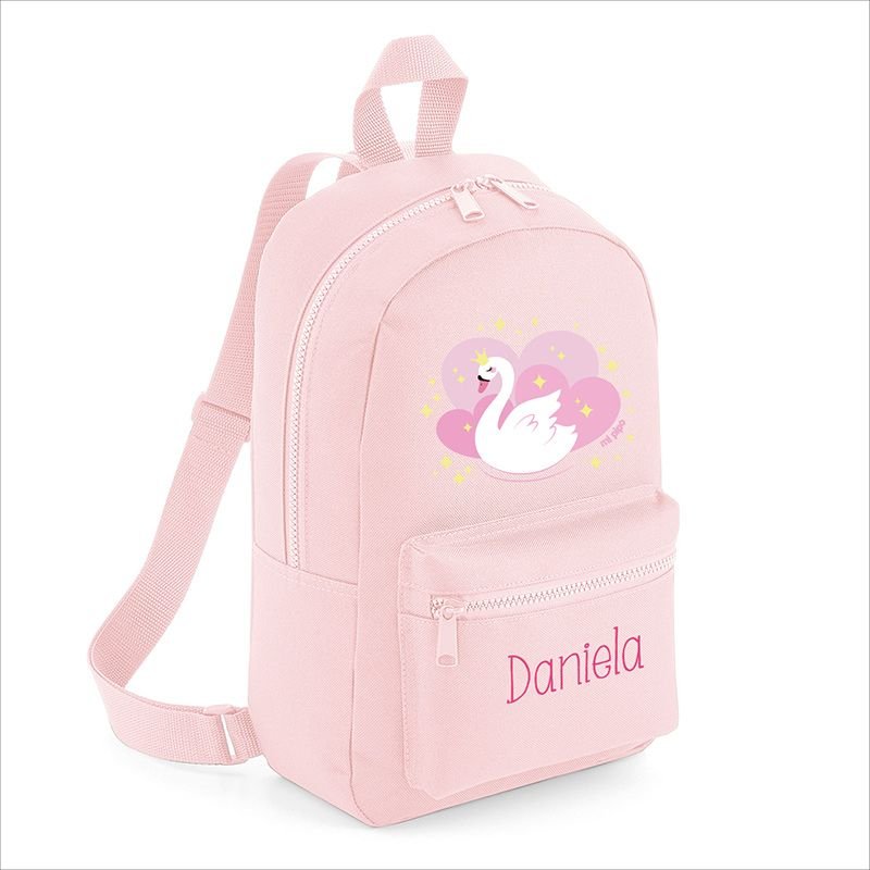 Mochila Junior Infantil Personalizada Loneta Cisne - Nanetes