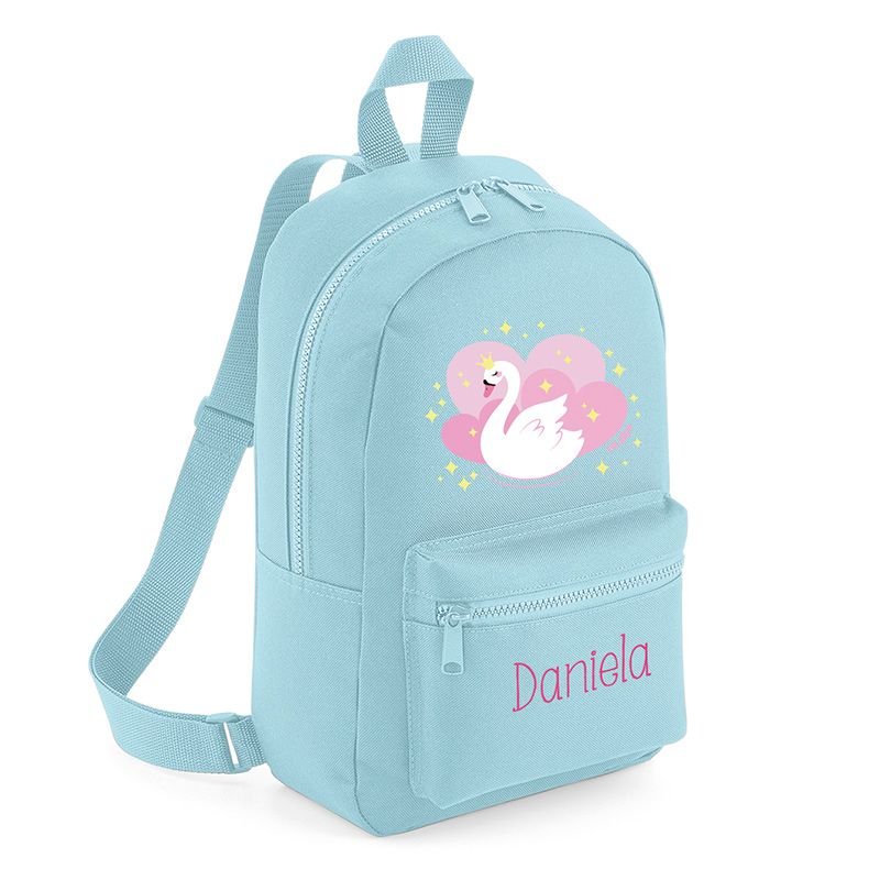 Mochila Junior Infantil Personalizada Loneta Cisne - Nanetes