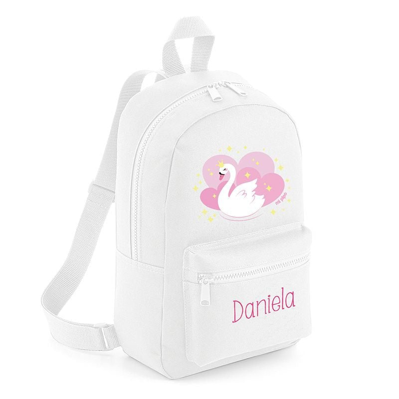 Mochila Junior Infantil Personalizada Loneta Cisne - Nanetes