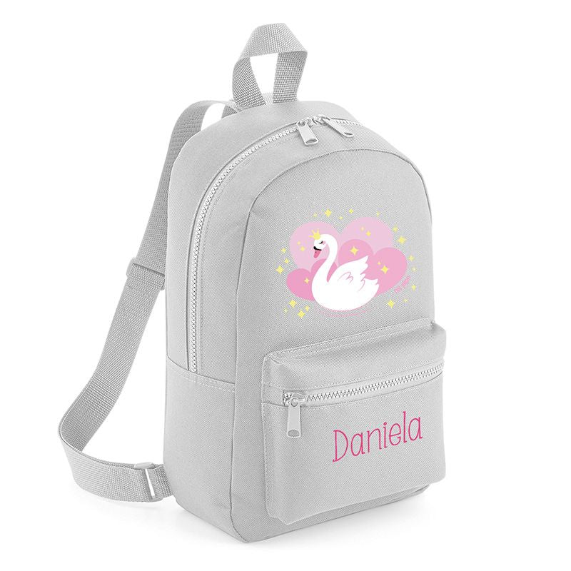 Mochila Junior Infantil Personalizada Loneta Cisne