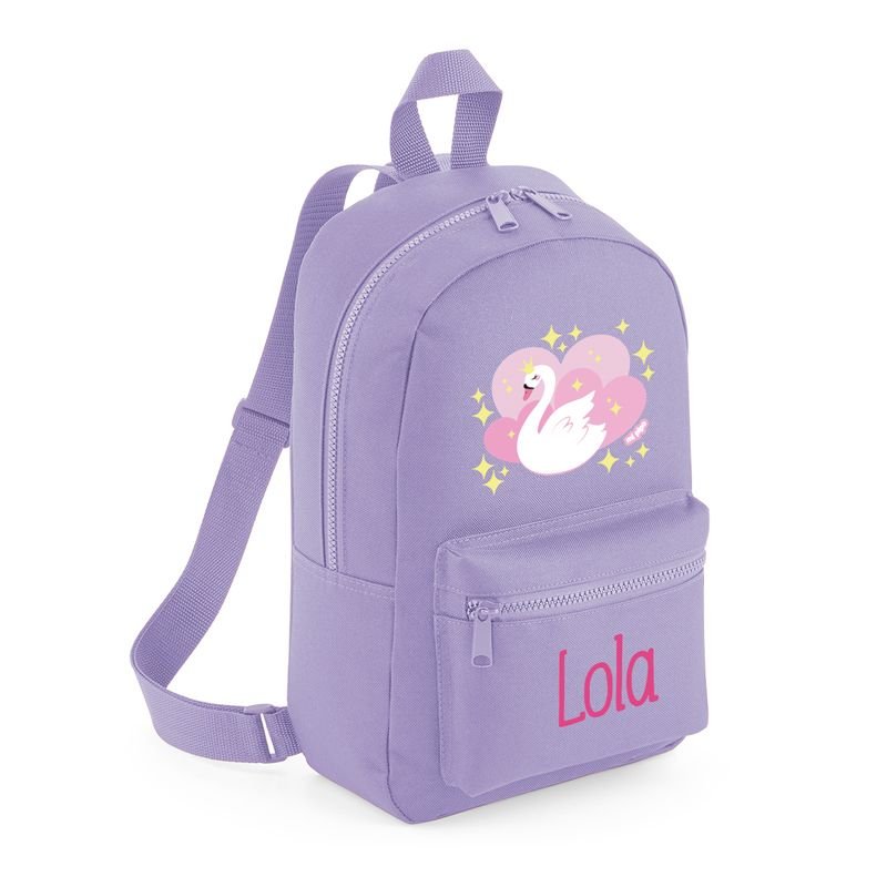 Mochila Junior Infantil Personalizada Loneta Cisne - Nanetes