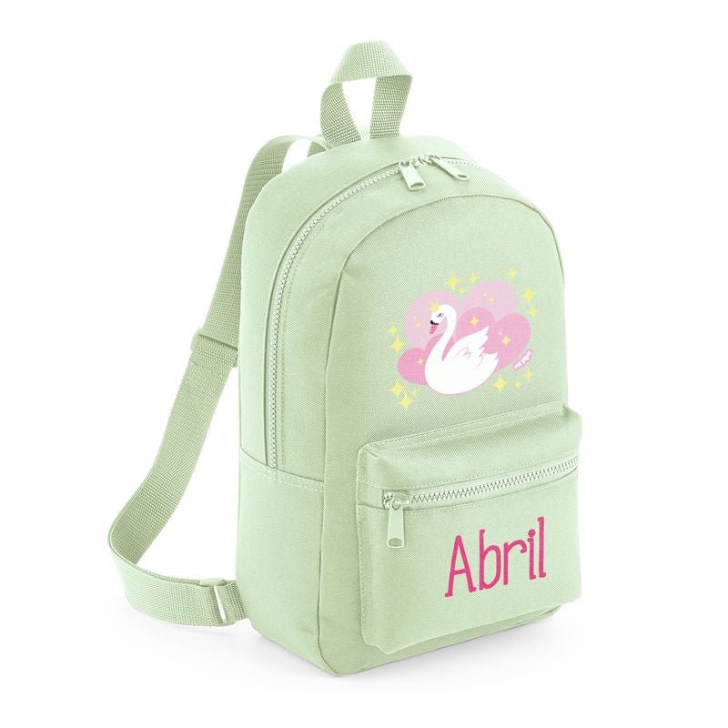 Mochila Junior Infantil Personalizada Loneta Cisne - Nanetes