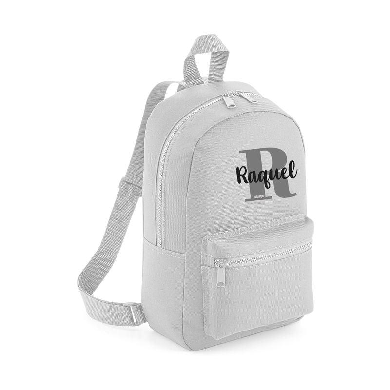 Mochila Infantil Personalizada Inicial Gris - Nanetes #