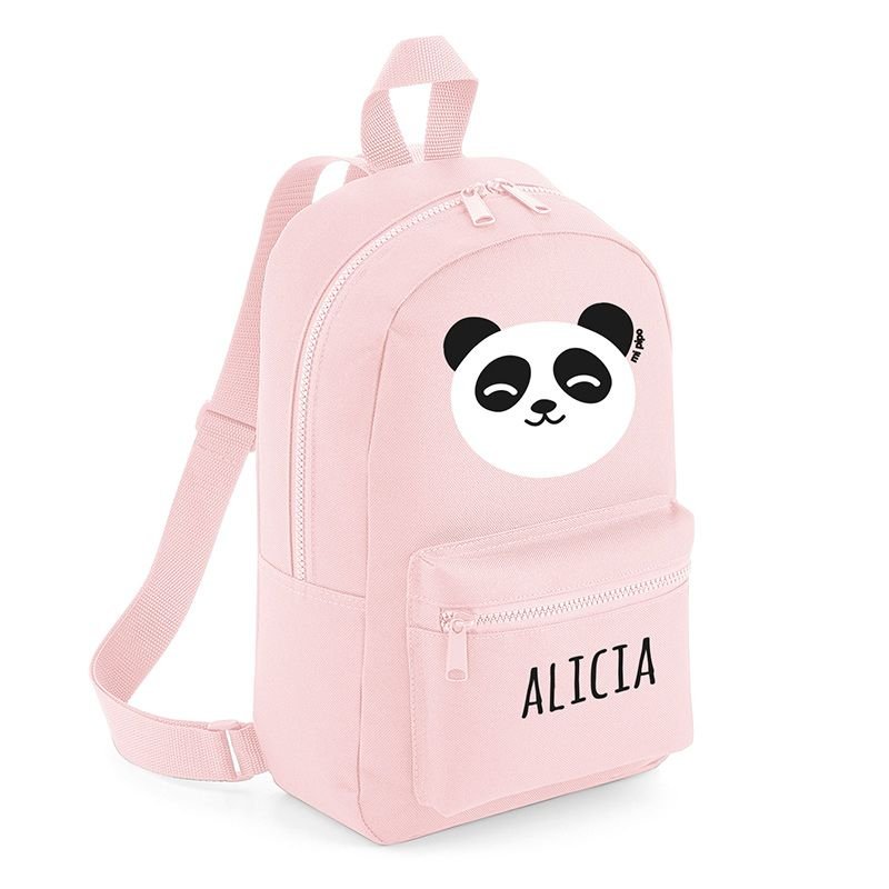 Mochila Junior Infantil Personalizada Loneta Panda - Nanetes