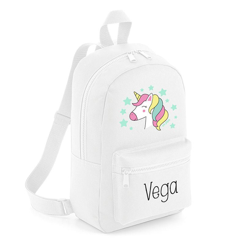 Mochila Junior Infantil Personalizada Loneta Unicornio Mi Pipo