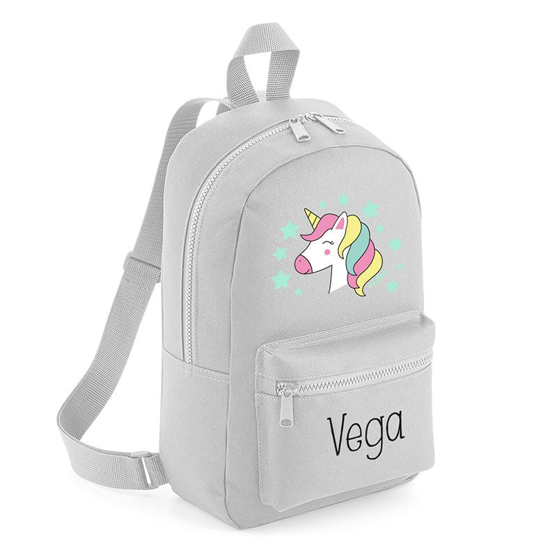 Mochila Junior Infantil Personalizada Loneta Unicornio Mi Pipo