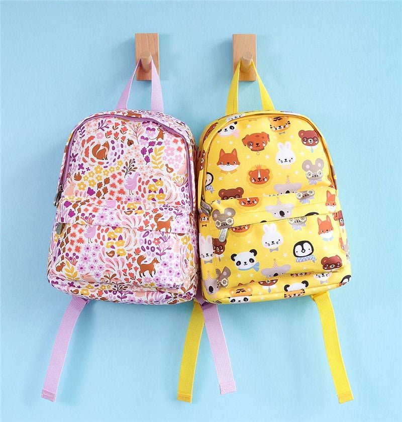 Mochila infantil guardería Animales amarilla - Nanetes