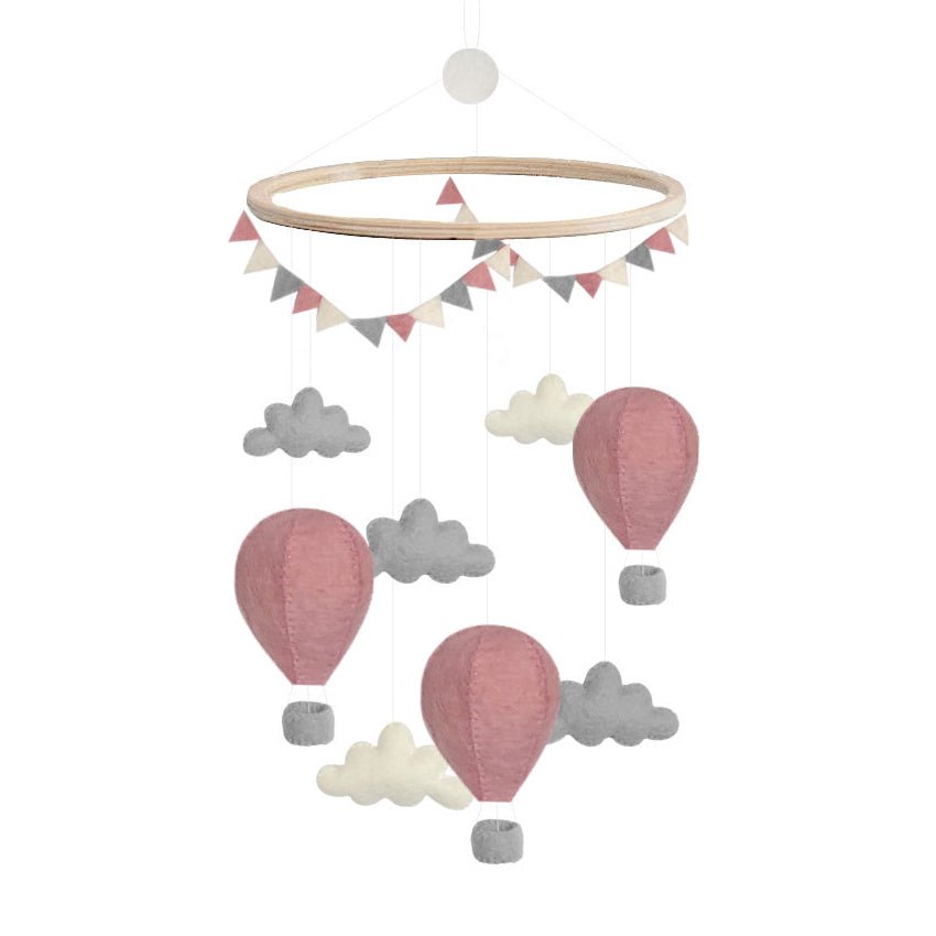 Móvil artesanal Globos Rosa - Nanetes