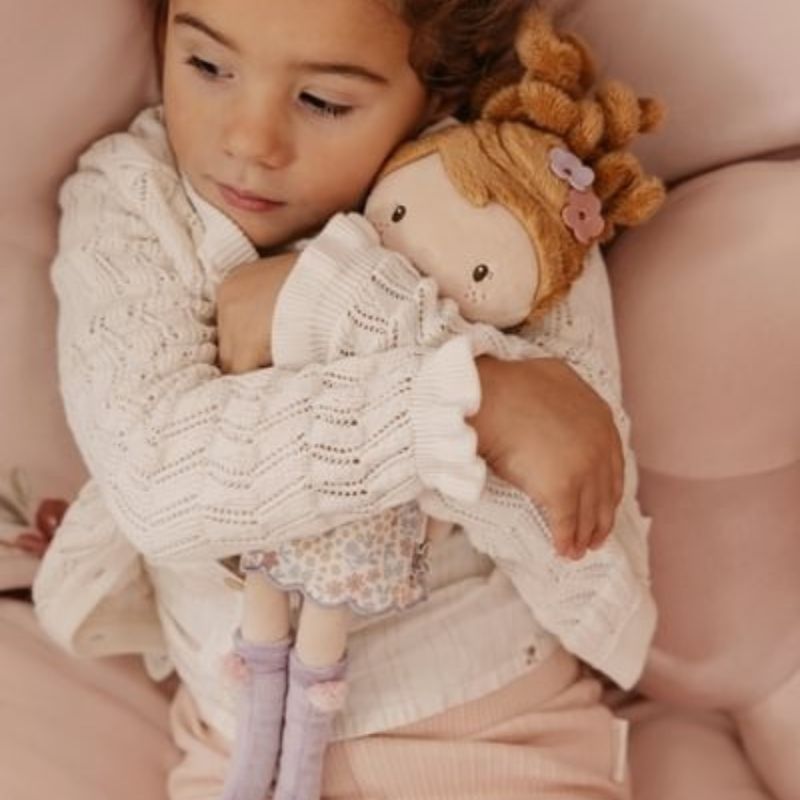 Muñeca blandita Ava vestido malva Little Duch - Nanetes