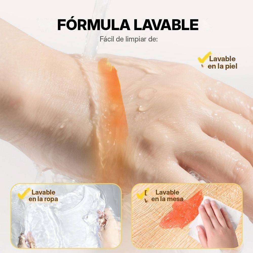 Bote 24 crayones Purpurina No Tóxicos Lavables - Nanetes