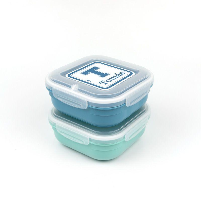 Pack x2 fiambreras School azul - Nanetes #