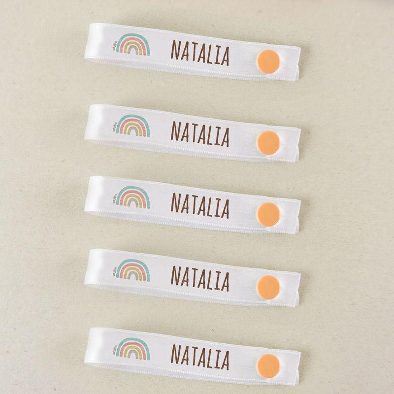 Pack 5 cintas cuelga ropa personalizadas Arco Iris - Nanetes