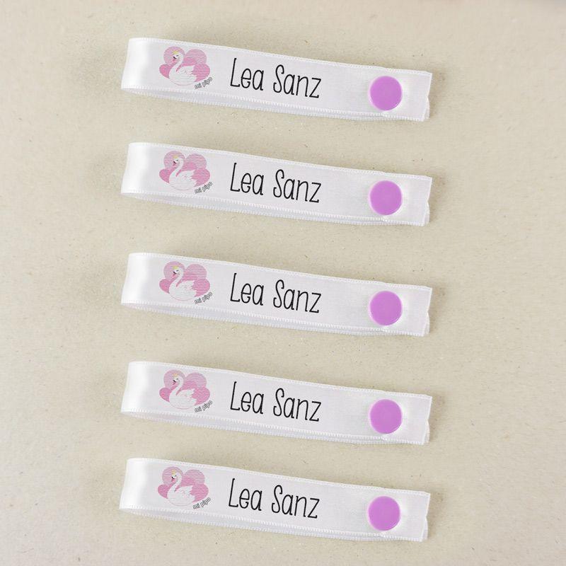 Pack 5 cintas cuelga ropa personalizadas Cisne - Nanetes