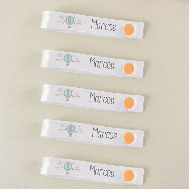 Pack 5 cintas cuelga ropa personalizadas Globo - Nanetes