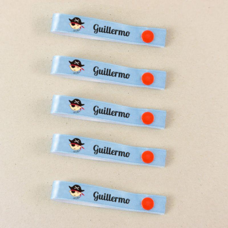 Pack 5 cintas cuelga ropa personalizadas Pirata - Nanetes