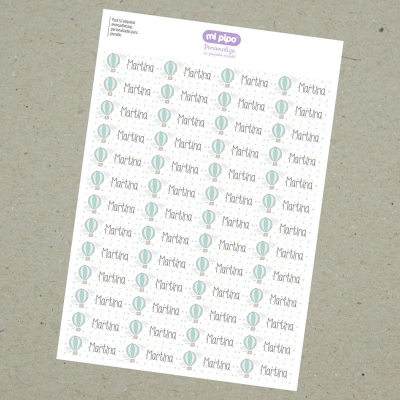 52 Etiquetas termoadhesivas Globo - Nanetes